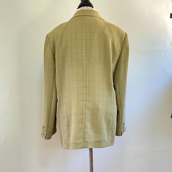 Vintage Anne Klein II Light Wool Blend Green Jacket Blazer Size 16 Made in USA - Picture 3 of 14